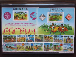 GRENADA - GRENADINES - Scouts - Jamboree 1977 - 2 BF + 2 Serie - Nuovi ** + Spese Postali - Grenada (1974-...)