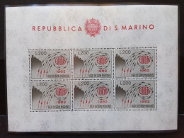 SAN MARINO - BF Europa 1962 - Nuovo ** (leggero Ingiallimento Gomma) + Spese Postali - Blokken & Velletjes