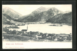 AK Schliersee, Blick über Ort Und See Ins Gebirge  - Schliersee