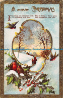 R162531 Greeting. A Merry Christmas. Winter Scene. Snow - Monde