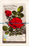 R162539 Greetings. A Loving Wish For Your Birthday. Red Roses. Art. RP. 1943 - Monde