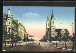 AK Pilsen, Strassenpartie An Der Kirche  - Czech Republic