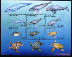 Grenada - 1996 - Whales Turtles - Yv 2824/29 - Maritiem Leven
