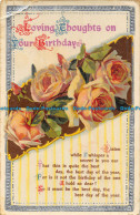 R163489 Greetings. Loving Thoughts On Your Birthday. Roses. 1925 - Monde
