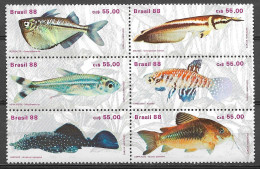 Brasil 1988 Divulgação Da Psicicultura E Aquariofilia - Peixes De Água Doce RHM C1608-C1613 - Ungebraucht