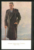 Künstler-AK Schriftsteller Maxim Gorki (1868-1936)  - Schriftsteller