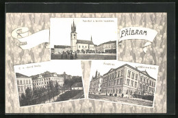 AK Pribram, Namesti S Farnim Kostelem, Realne Skoly & Mestanske Skoly  - Czech Republic