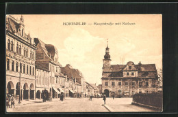 AK Hohenelbe / Vrchlabi, Hauptstrasse Mit Rathaus  - Czech Republic
