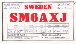 AK 214901 QSL - Sweden - Stenstorp - Amateurfunk