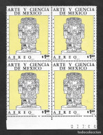 REL)1976 MEXICO, ART AND SCIENCE OF MEXICO, COATLICUE AZTEC SCULPTURE "MOTHER EARTH" 1.60P SCTC527, B/4 MNH - Mexiko