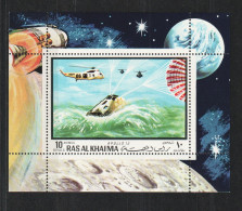 1970  Ras Al Khaimah - Space Research - Apollo 13 Landing - Miniature Sheet  -  Mi Bl. A 95 A - MNH - Ras Al-Khaima