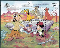 Grenada - 1988 - Disney: Australian Cattle Dog And Dingo - Yv Bf 198 - Disney