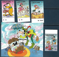 Grenada - 1987 - Disney: Hafnia 87 - Yv 1529/32 + Bf 189 - Disney