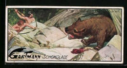 Sammelbild Gartmann`s Schokolade, Der Mensch In Der Steinzeit, Angriff Auf Den Höhlenbären  - Other & Unclassified