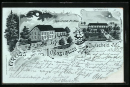 Mondschein-Lithographie Burscheid, Gasthaus Von Ww. J. W. Gies An Der Lungstrasse  - Autres & Non Classés