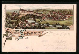 Lithographie Sigmaringen, Panorama Mit Schloss  - Sigmaringen