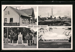 AK Gr. Giesen, Gasthaus B. J. Heise, Kriegerdenkmal, Panorama  - Autres & Non Classés