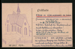 Künstler-AK Handgemalt: Süpplingenburg Am Dorm, Kirche, 1922  - 1900-1949