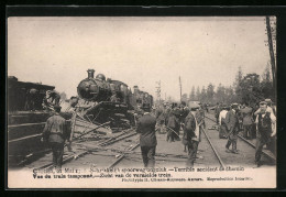 AK Contich, Terrible Accident De Chemin De Fer 1908, Vue Du Train Tamponné, Eisenbahnkatastrophe  - Other & Unclassified