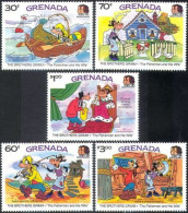 Grenada - 1985 - Disney: Goofy, Clarabelle, Brothers Grimm - Yv 1281/85 - Disney