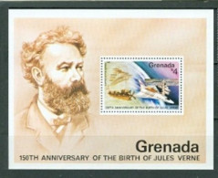 Grenada - 1979 - 150th Anniversary Of The Birth Of Jules Verne - Yv Bf 78 - Ecrivains
