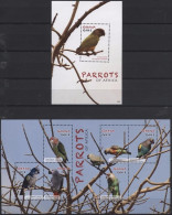 Ghana - 2012 - Parrots Of Africa - Yv 3371/76 + Bf 497 - Papegaaien, Parkieten