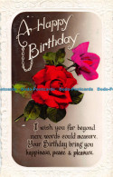R163550 Greetings. A Happy Birthday. Roses. RP - Monde