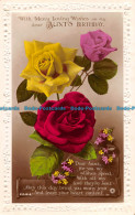 R163555 Greetings. With Many Loving Wishes On My Der Aunts Birthday. Roses. Rota - Monde