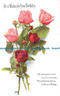 R162673 Greetings. Best Wishes For Your Birthday. Roses. J. S - Monde