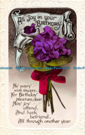 R163579 Greetings. All Joy On Your Birthday. Flowers. RP - Monde