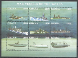 Ghana - 1998 - War Vessels Of The World - Yv 2245/53 - Duikboten