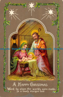 R162685 Greetings. A Happy Christmas. Virgin And Child. Coloured Enamelette - World
