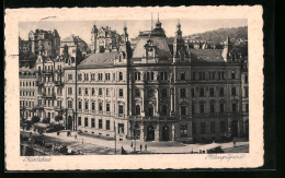 AK Karlsbad, Hauptpost Von Der Anderen Strassenseite Gesehen  - Czech Republic