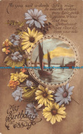 R163210 Greetings. My Birthday Message. Sailing Boat. Flowers - Monde