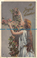 R163216 Greetings. A Joyful Easter. Woman And Flower Cross. Tuck. Gem Glosso - Monde