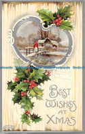 R163245 Greetings. Best Wishes At Xmas. Winter Scene. B. B. London. 1911 - Andere & Zonder Classificatie