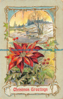 R163247 Christmas Greetings. Lake In Winter. 1912 - Monde