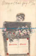 R164371 Greetings. Gluckliches Neujahr. Woman And Flowers In Basket. 1931 - Monde