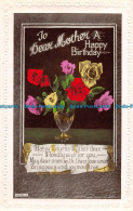 R163640 Greetings. To Dear Mother A Happy Birthday. Roses In Vases. RP - Monde