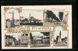 CPA Gaufrée Pithiviers, Eglise St-Salomon, Vue Générale, Boulevard Du Chemin De Fer  - Pithiviers