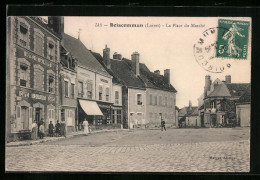 CPA Boiscommun, La Place Du Marché, Hotel De La Poste  - Other & Unclassified