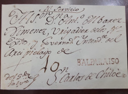 O) 1788 Circa, BALPARAISO - VALPARAISO, PREPHILATELIC - PRESTAMP, CORRESPONDENCE ADDRESSED TO THE GOVERNOR OF THE ARCHIP - Chili