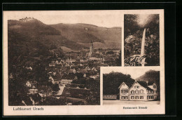 AK Urach, Restaurant Straub, Wasserfall, Teilansicht  - Bad Urach