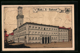 Steindruck-AK Fürth I. B., Rathaus  - Other & Unclassified