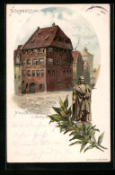 Lithographie Nürnberg, Albrecht Dürer Haus Und Denkmal  - Nuernberg