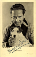 CPA Schauspieler Harry Gondi, Portrait Mit Terrier, Autogramm - Acteurs