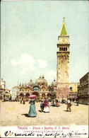 Lithographie Venedig Venedig Venetien, Piazza Und Basilika S. Marco - Autres & Non Classés