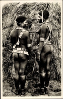 CPA Zulu Frauen Mit Lendenschurz, Busen, Po - Costumes