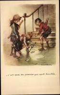Artiste CPA Poulbot, Francisque, Kinder Mit Papierbooten, Ligue Nationale Contre Taudis - Autres & Non Classés
