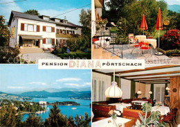 73869466 Poertschach Woerthersee Pension Diana Terrasse Gaststube Panorama Poert - Andere & Zonder Classificatie